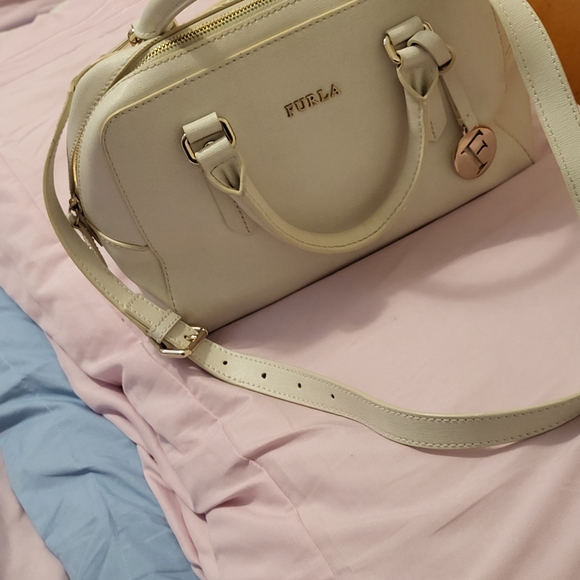 Furla Handbags - Furla Creme Crossbody Bag